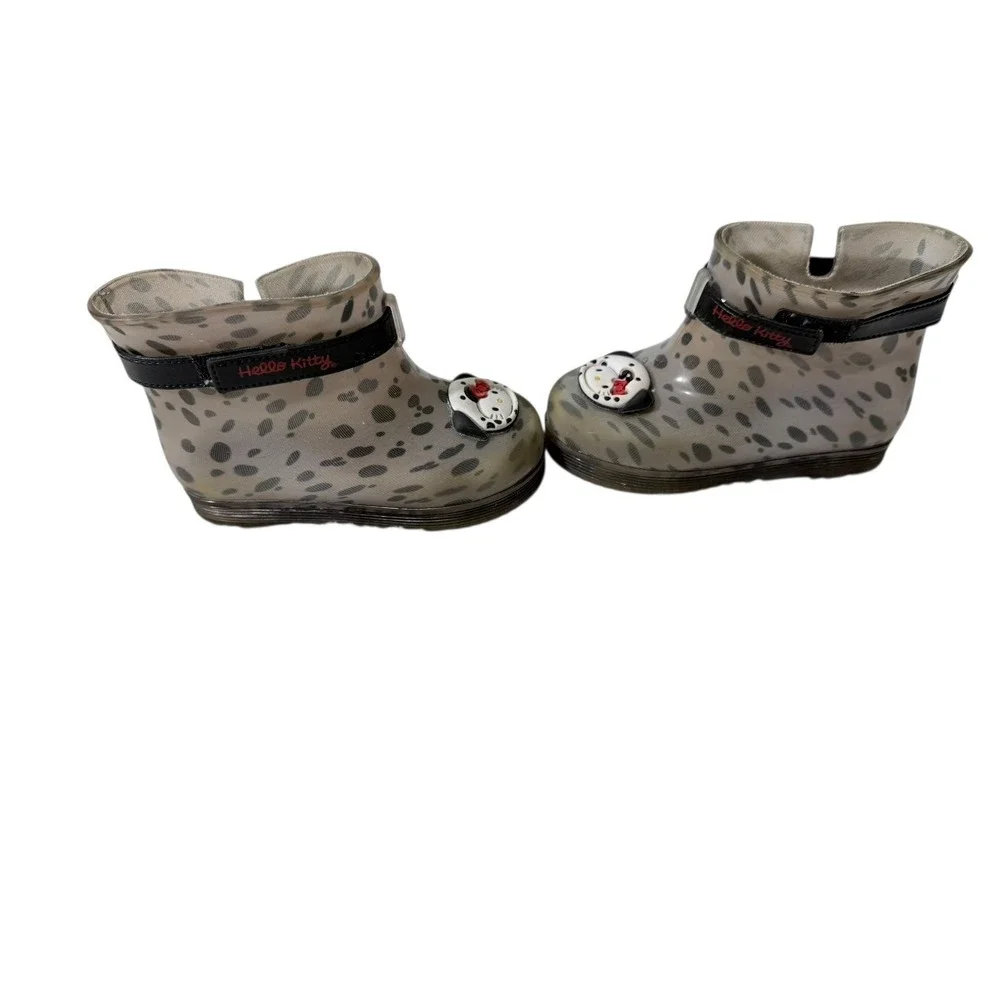 Kidcore Hello Kitty Sanrio Grendene Kids Rain Boots 9 Grey Dalmatian Jelly Shoes